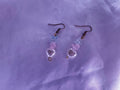 crystal chip earrings w/ heart